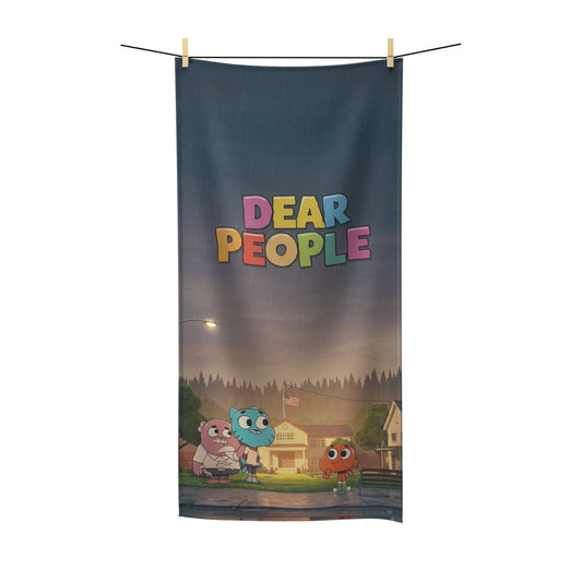 Funny Polycotton Towel - 'Dear People' Design for Beach & Pool Fun