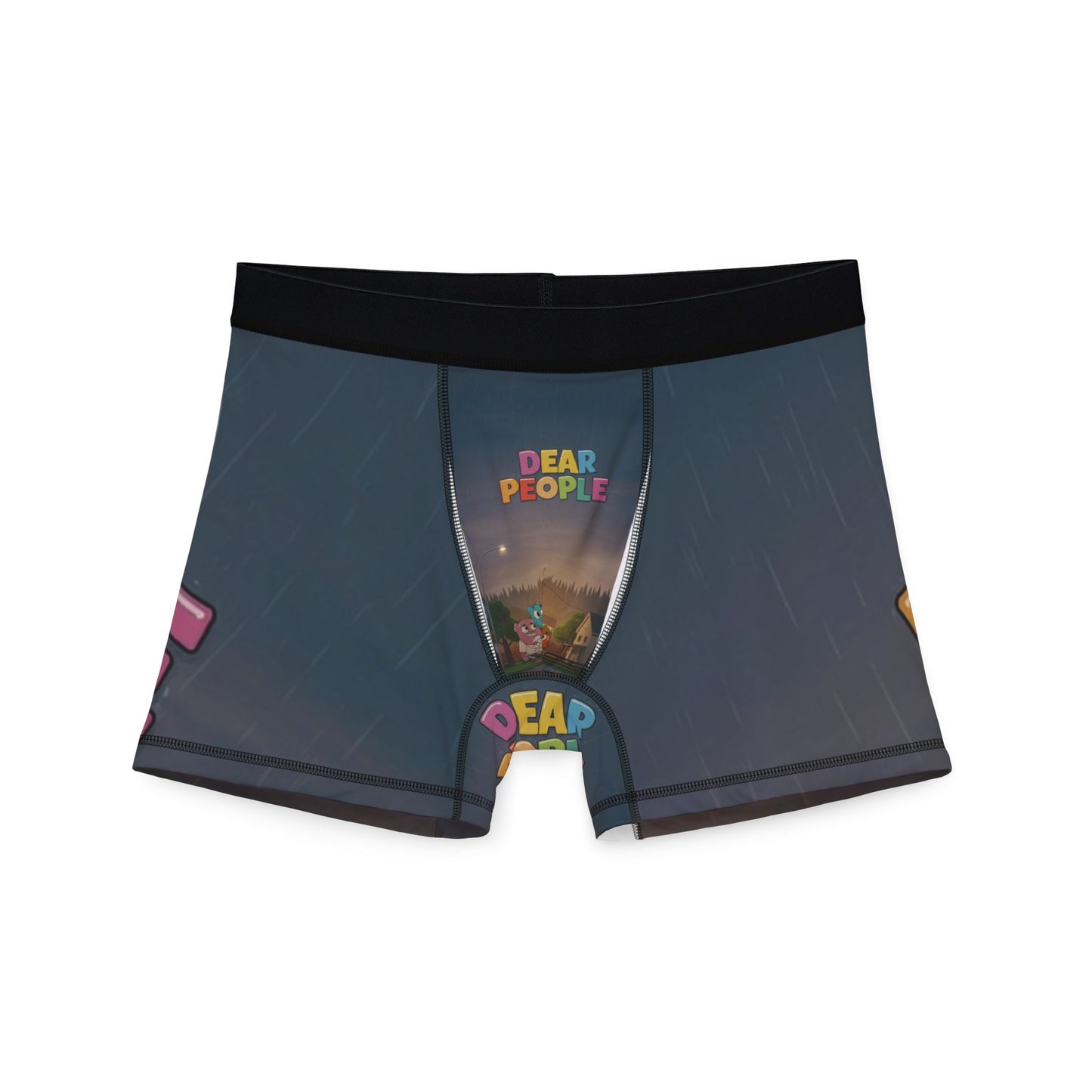 Colorful 'Dear People' Men's Boxers - Fun and Lively Underwear for Everyday Comfort