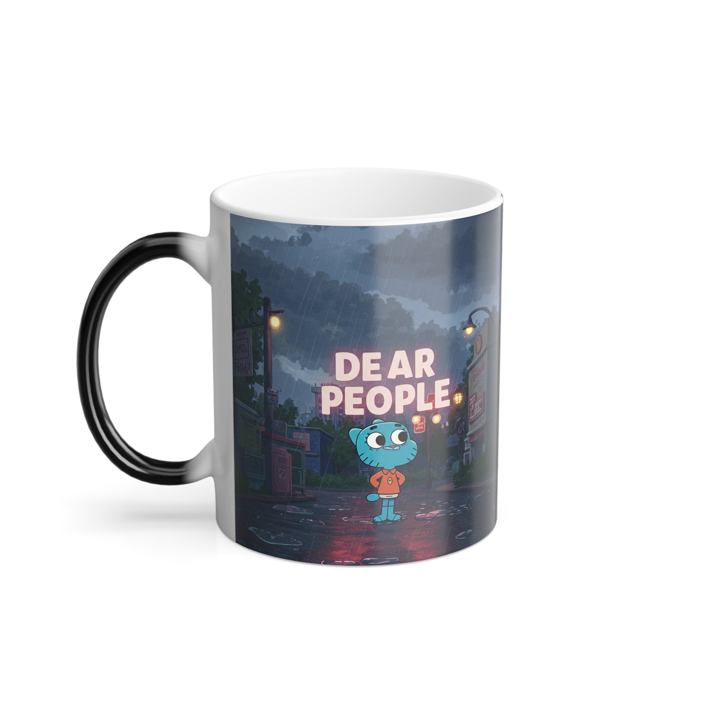 Color Morphing Mug - "Dear People" Design - Fun & Whimsical Hot Beverage