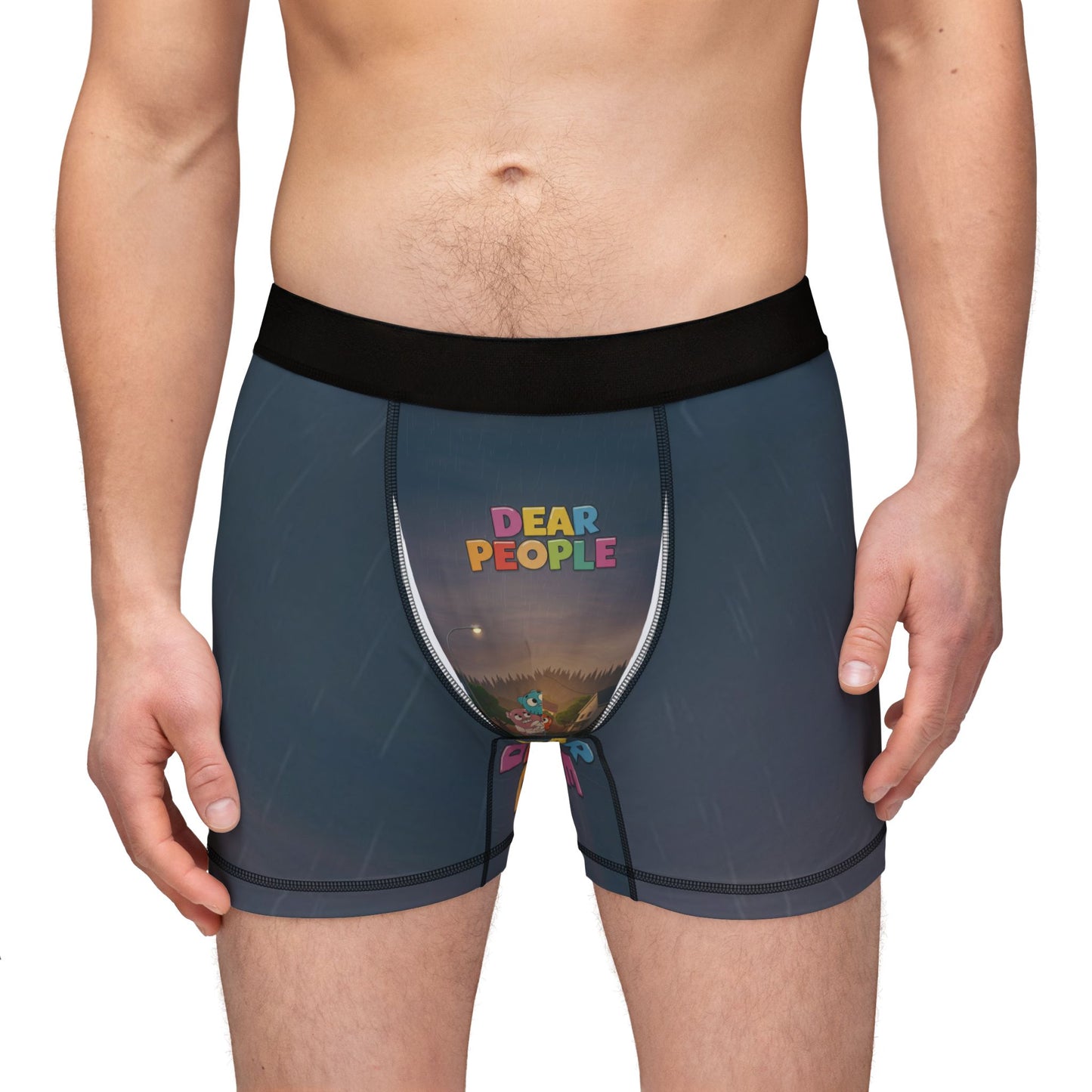 Colorful 'Dear People' Men's Boxers - Fun and Lively Underwear for Everyday Comfort